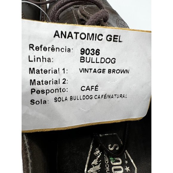 NEW Anatomic & Co Gel Leather Wingtip Shoes Brown Bulldog Cushioned Mens 7.5